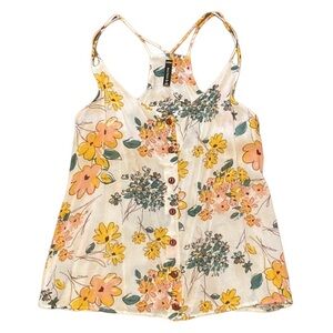 Full‎ Tilt Tank Top Floral Strappy Button Front Size XS